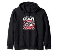 Crazy Proud Always Loud Band Sister Typografie Kapuzenjacke