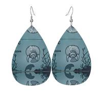 Crazy Save Manatee bedruckte modische Tropfen-Ohrringe, Anhänger, stilvoll und schön, leicht, baumelnd für Damen und Mädchen, Einheitsgröße, Leder