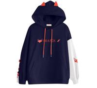 CRB Fashion Damen-Sweatshirt mit Kapuze, Anime, Cosplay, Cartoon, Kapuzenpullover, Pullover, Fox Navy, Einheitsgröße