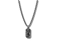 CRBNCNCPT® Kette mit Carbon Fiber Mini Dog Tag Anhänger | Schwarze Edelstahlkette | Rope Chain | Edle Männer Halskette | Kohlenstoff Hundemarke | Accessoires Schmuck Herren (Forged Carbon)