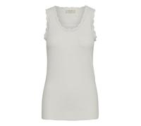 Cream Damen Jerseytop Vanessa Damen Tanktop Ärmellose Blusentop Spitzen Rundhals Top Casual Shirt Lace Bluse Ärmellos M, Chalk
