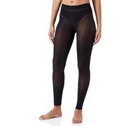 Cream Damen Women's Leggings Stocking Cropped Skinny Fit High Waisted Sheer Stretchy Legging, Pitch Black,