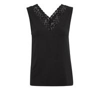 Cream Jerseytop CRTrulla Damen Jerseytop mit Spitze V-Ausschnitt Ärmellos Tanktop L, Pitch Black