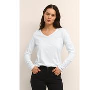 Cream Langarm-Shirt Naia Damen Langarmshirt V-Ausschnitt Basic Shirt Snow White M