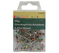 CreaStyle - Glaskopf Stecknadeln bunt 0,65x30mm / 20 Gramm