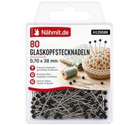 CreaStyle - Glaskopf Stecknadeln SCHWARZ 0,70 x 38mm / 80St.