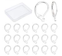 CREATCABIN 1 Box 40 Stück Brisur-Ohrringe Haken Versilberter Hebel-Verschluss-Messing Französische Ohrhaken Mit Offener Schlaufe Hypoallergen Für Männer Frauen Styling-Ohrringe Zum Basteln
