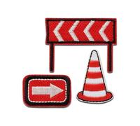 Create Baustelle - Aufnäher, Bügelbild, Aufbügler, Applikationen, Patches, Flicken, zum aufbügeln, Größe: 3,6 x 4,8 cm