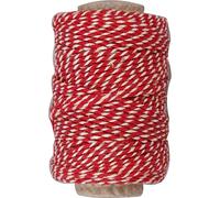 Baumwollband Rot/Weiß 1,1mm 50m