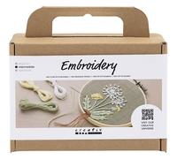 Creativ Company Creativ Company DIY Sets Sticken & Nadelstanzen Mini Kreativ Set Sticken, Staubgrün, Stickrahmen, Kreativ Box