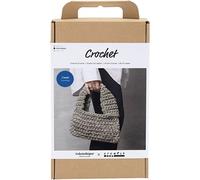 Creativ Company DIY Sets Stricken & Häkeln Kreativ Set Häkeln, Olivgrün, , Grob gehäkelte Tasche, Kreativ Box