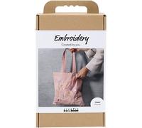 Creativ Company Kreativ Set Stickereien, Einkaufstasche, Rosa mattiert