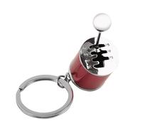 Creative Auto Gear Shifter Model Keychain Keyring Car Part Shaped Metal Alloy Key Rings Functional 6 Speed Shiftable Miniature Gearbox for Car Enthusiasts Drivers Learners Silver (Red)