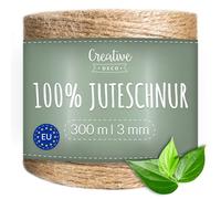 Creative Deco 300m Juteschnur Natur Braun | 985 Fuß | 2-3 mm Dicke 3-Lagig | Jutekordel Jutegarn Hanfschnur Juteband Paketband Stark | Jute Schnur Kordel Seil Für Dekoration, DIY Handwerk, Verpackung