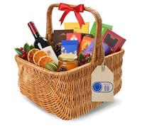 Creative Home Holländischer Einkaufskorb Weidenkorb mit Henkel Picknickkorb | 42 x 32 x 40 cm (+/- 1 cm) | Handgeflochten | Naturbraun | Universell und Langlebig Groß Osterkörbchen Geflochten