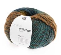 Creative Melange Chunky Häkel- und Strickgarn, 53% Schurwolle, 47% Polyacryl, 50 g (Zimt-Azur)