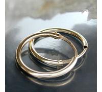 Creole 10mm Drahtcreole Steckverschluss glänzend 9Kt GOLD