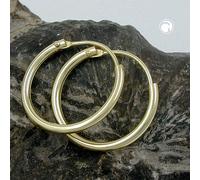 Creole 15x1,1mm Drahtcreole Steckverschluss glänzend 9Kt GOLD