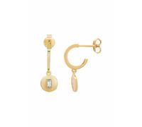 Creole 925 Sterling Silber gelb vergoldet Boho Zirkonia Anhänger 41185176092766