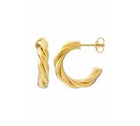 Paar Creolen CAÏ "925 Sterling Silber vergoldet twisted medium" Ohrringe Gr. ONE-SIZE, Silber 925 (Sterlingsilber), gelb Damen Creolen (36090557-0)