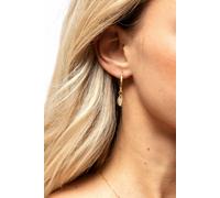 Paar Creolen CAÏ "925 Sterling Silber vergoldet Zirkonia Kauri Muschel Anhänger" Ohrringe Gr. ONE-SIZE, Silber 925 (Sterlingsilber), gelb (gelb, zirkonia) Damen Creolen (55148404-0)