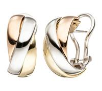 Creolen 585 Gold Gelbgold Weißgold Rotgold tricolor dreifarbig Ohrringe