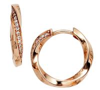 Creolen 585 Gold Rotgold 30 Diamanten Brillanten Ohrringe Rotgoldcreolen