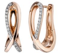 Creolen 585 Gold Rotgold 34 Diamanten Brillanten Ohrringe Diamantohrringe