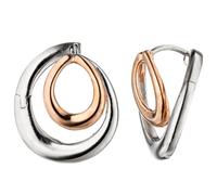 Jobo Damen Creolen 925 Silber bicolor vergoldet Ohrringe Silbercreolen