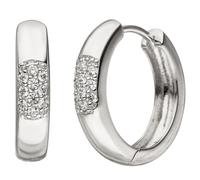 Creolen 925 Sterling Silber 20 Zirkonia Ohrringe Silbercreolen Silberohrringe