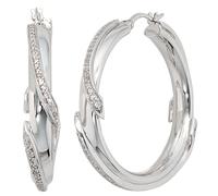 Creolen 925 Sterling Silber mit Zirkonia Ohrringe Silberohrringe Silbercreolen