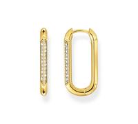 Creolen Ankerelement mit weißen Steinen vergoldet