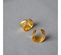 Creolen aus 925er Sterlingsilber, Retro-Creolen in klobiger Goldfarbe, 925er Sterlingsilber, goldene Ohrringe, kreisförmige Tropfenohrringe für Damen und Mädchen, Party, Büro, Urlaub, Liebhaber, Gesc