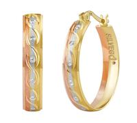 Creolen aus Gold 585 Memfis Weiß- und Rosegold vergoldet 22 mm