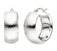 Creolen breit 925 Sterling Silber mit Struktur Ohrringe Silbercreolen