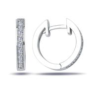 Creolen Diamant Brillant Schliff Ohrringe 14 Karat 585'er Weißgold