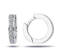 Creolen Diamanten Brillant Schliff Ohrringe 14 Karat Weißgold