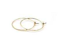 Creolen Gold beschichtet aus Messing 19mm 4 Stück von Vintageparts zum Schmuck selber basteln Mädchen Damen Unisex