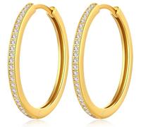 Creolen Gold Damen Ohrringe Creolen Gold Groß Kreolen Goldene Creole Silber 925 Vergoldet Ohrringe Frauen