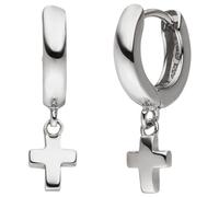 Creolen Kreuz 925 Sterling Silber Ohrringe