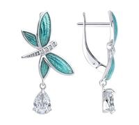 Creolen Ohrringe 925 Silber mit Emaille und Zirkonia Steinen Echtschmuck Damenschmuck