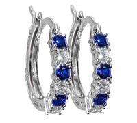 Creolen-Ohrringe aus kubischem Zirkonia, Kreolen aus kubischem Zirkonia, Glitzer-Ohrringe für Mädchen | runde Ohrringe mit Anhänger, dekorative Ohrringe, Se référer au descriptif, Edelstahl, Siehe