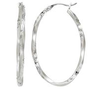 Creolen oval 925 Sterling Silber mattiert Ohrringe Silberohrringe Silbercreolen