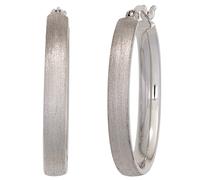 Creolen oval 925 Sterling Silber mattiert Ohrringe Silberohrringe Silbercreolen