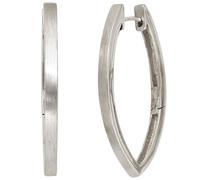 Creolen oval spitz 925 Silber mattiert Ohrringe Silberohrringe Silbercreolen