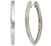 Creolen oval spitz 925 Silber mattiert Ohrringe Silberohrringe Silbercreolen