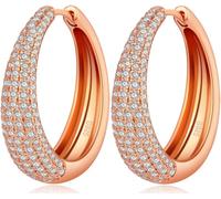 Creolen Rosegold Ohrringe Damen Ohrringe Creolen Groß Rose Kreolen Creole Silber 925 Damen Frauen 20mm