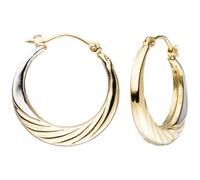 Creolen rund 333 Gold Gelbgold bicolor Ohrringe Goldohrringe Goldcreolen