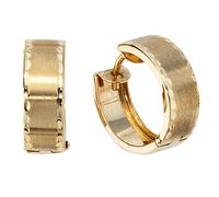 Creolen rund 333 Gold Gelbgold teil matt Ohrringe Goldohrringe Goldcreolen