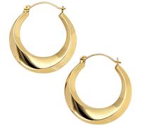 Creolen rund 333 Gold Gelbgold teil matt Ohrringe Goldohrringe Goldcreolen